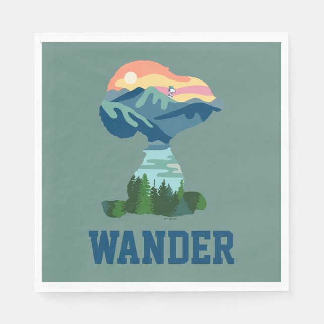 Serviette En Papier cacahuètes | Grand Portrait extérieur Snoopy (Devant)