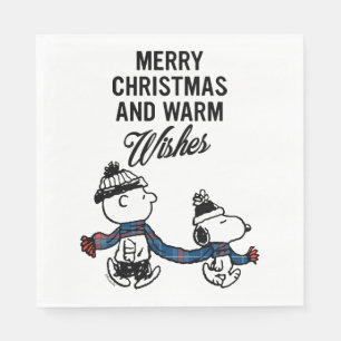 Serviette En Papier cacahuètes Joyeux Noël Snoopy & Charlie Brown