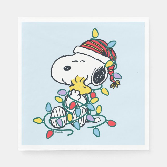 Serviette En Papier cacahuètes | L'amour et les lumières de Noël (Devant)