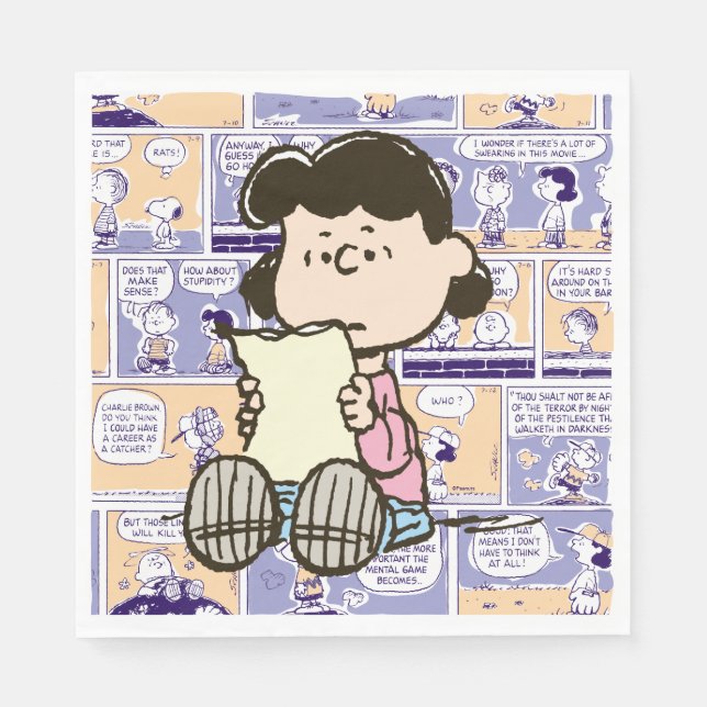 Serviette En Papier cacahuètes | Lucy Comic Motif (Devant)
