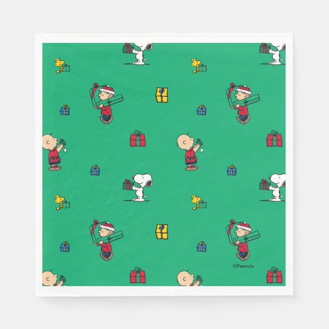 Serviette En Papier cacahuètes | Motif cadeau de Noël (Devant)