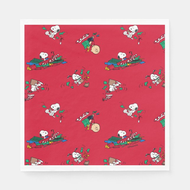 Serviette En Papier cacahuètes | Motif d'enveloppement de cadeaux de N (Devant)