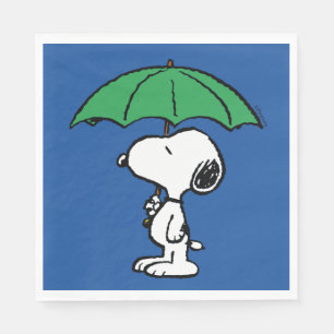 Serviette En Papier cacahuètes Parapluie vert Snoopy