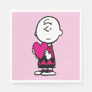 Serviette En Papier cacahuètes Saint Valentin Heart Charlie Brown