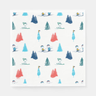 Serviette En Papier cacahuètes Ski d'hiver Motif des pistes