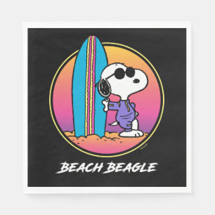 Serviette En Papier cacahuètes   Snoopy Beach Beagle