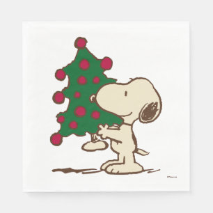 Serviette En Papier cacahuètes Snoopy Christmas Tree