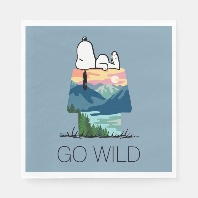 Serviette En Papier cacahuètes | Snoopy Dog House Sunrise (Devant)