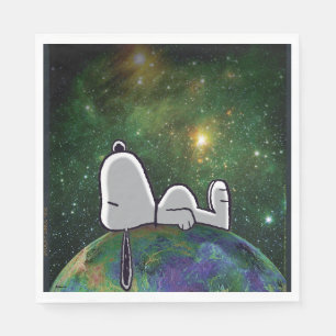 Serviette En Papier cacahuètes   Snoopy Espacé