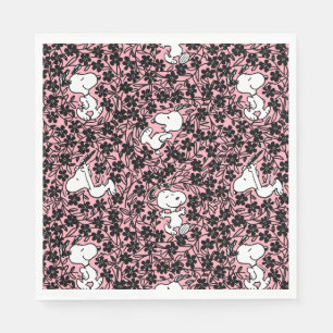 Serviette En Papier cacahuètes   Snoopy Flower Vine Motif