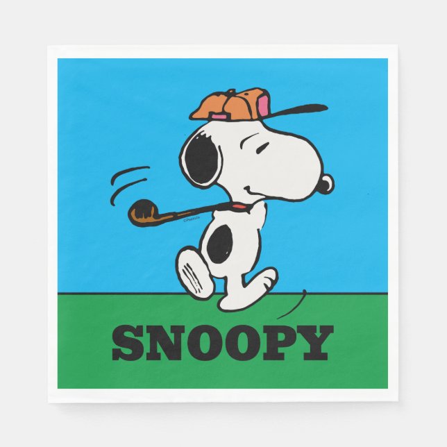 Serviette En Papier cacahuètes | Snoopy Golf Swing (Devant)