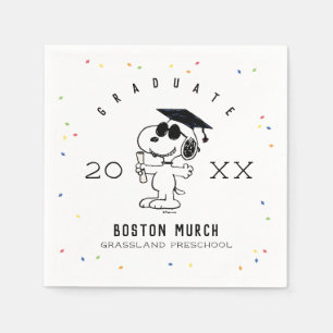 Serviette En Papier cacahuètes   Snoopy Graduate