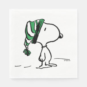 Serviette En Papier cacahuètes Snoopy Green Casquette de neige
