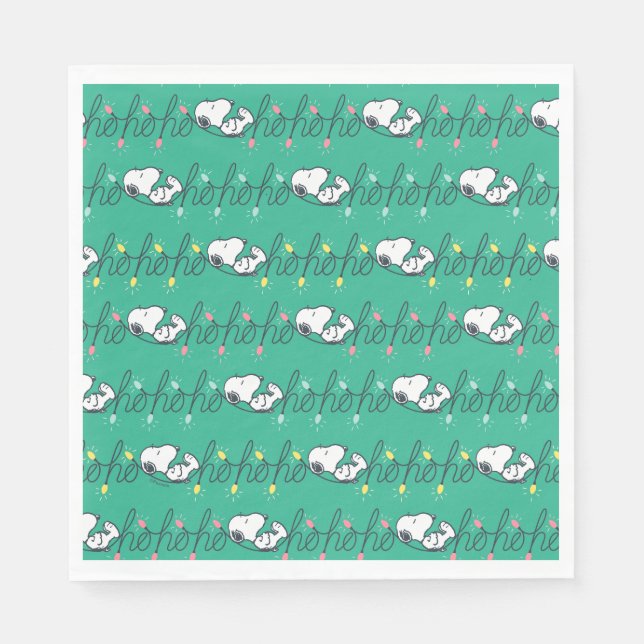 Serviette En Papier cacahuètes | Snoopy Ho Ho Ho Noël Motif (Devant)
