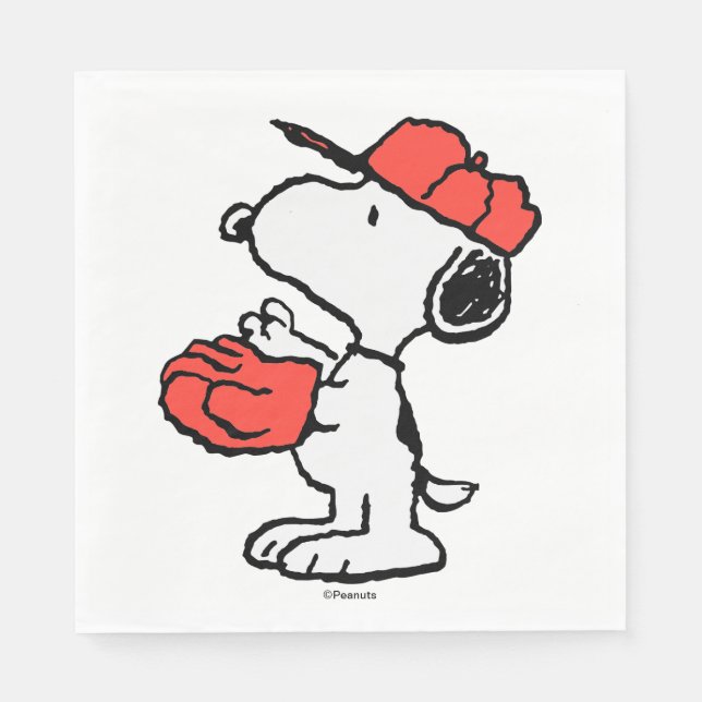 Serviette En Papier cacahuètes | Snoopy Making the Catch (Devant)