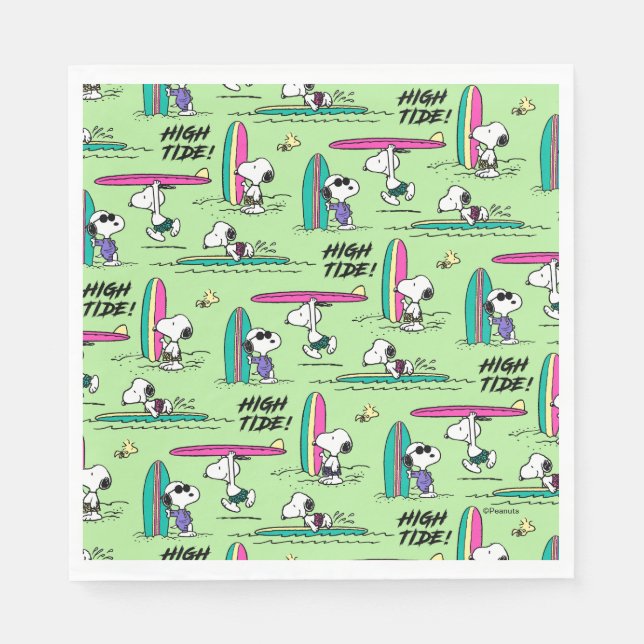 Serviette En Papier cacahuètes | Snoopy Ocean High Tide Motif (Devant)