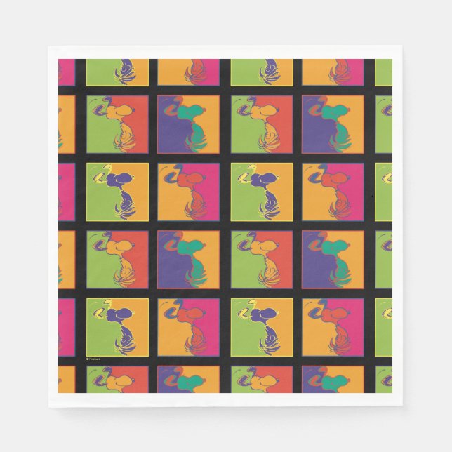 Serviette En Papier cacahuètes | Snoopy Pop Art Moderne (Devant)