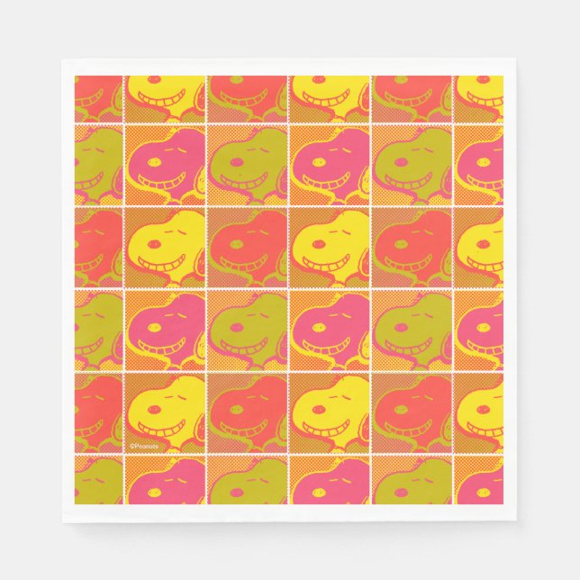 Serviette En Papier cacahuètes | Snoopy Pop Art Motif (Devant)