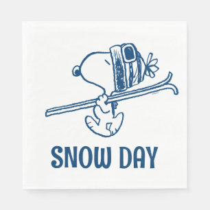 Serviette En Papier cacahuètes Snoopy Ski Trip