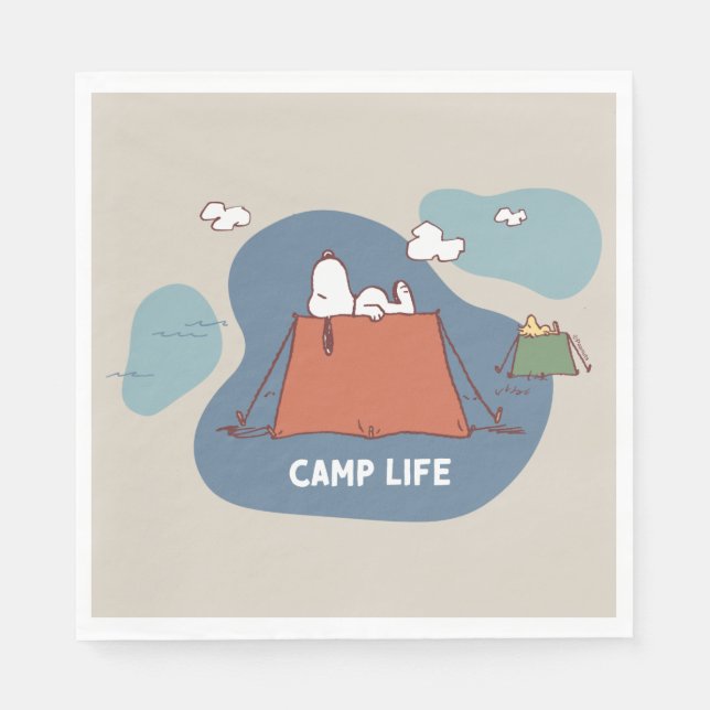 Serviette En Papier cacahuètes | Snoopy & Woodstock Camp Life (Devant)