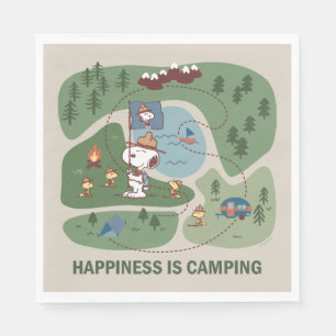Serviette En Papier cacahuètes   Snoopy & Woodstock Carte du camp