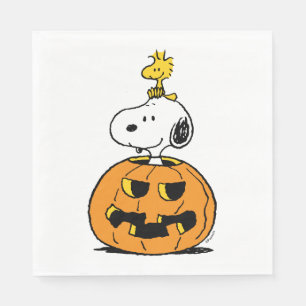 Serviette En Papier cacahuètes   Snoopy & Woodstock Citrouille pop-up
