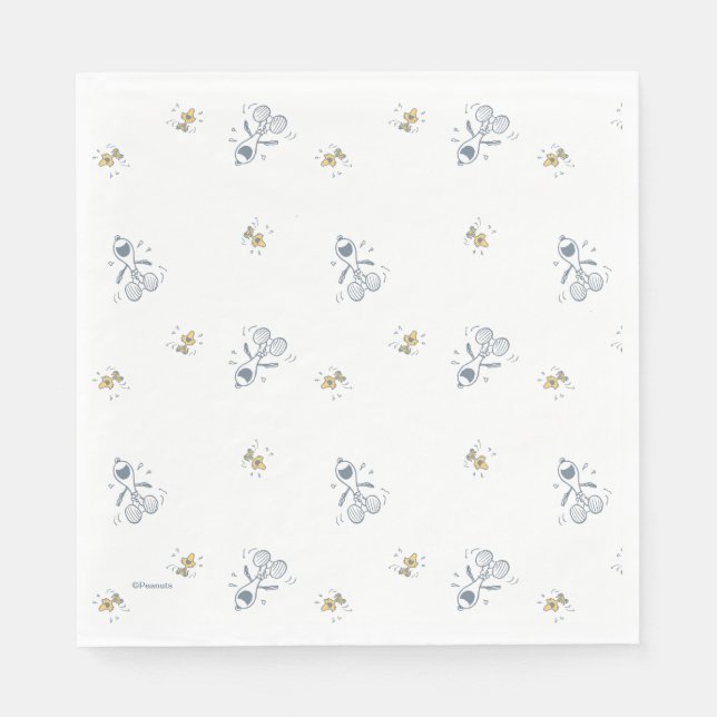 Serviette En Papier cacahuètes | Snoopy & Woodstock Laughing Motif (Devant)