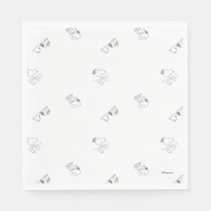 Serviette En Papier cacahuètes Snoopy & Woodstock Motif gris doux