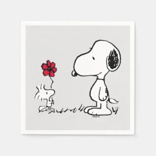 Serviette En Papier Cacahuètes Snoopy & Woodstock Rouge & Noir
