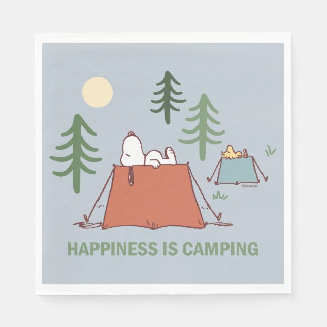 Serviette En Papier cacahuètes | Snoopy & Woodstock Tentes de pose (Devant)