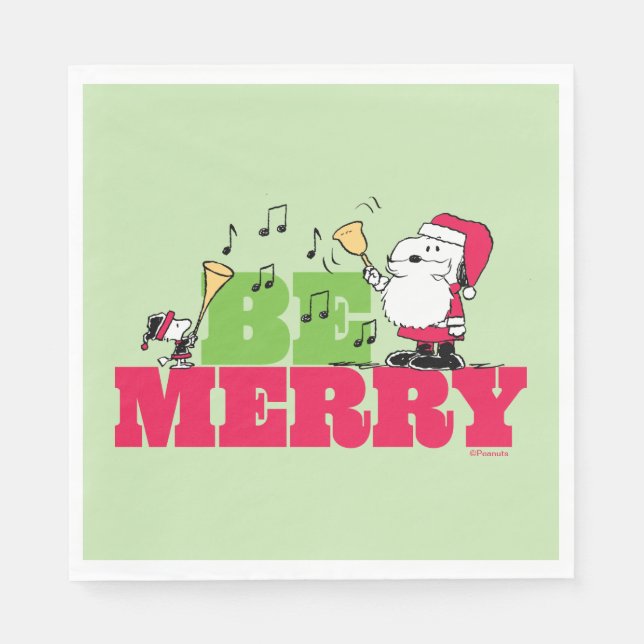 Serviette En Papier cacahuètes | Sois Joyeux Noël (Devant)