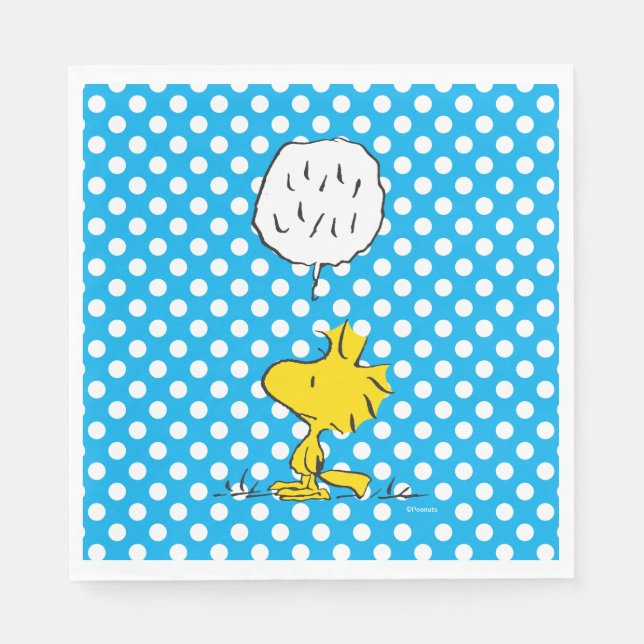 Serviette En Papier cacahuètes | Woodstock Speaks & Pois (Devant)