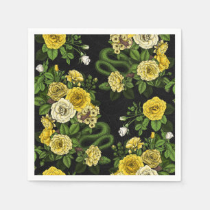 Serviette En Papier Caché en rose, jaune et vert