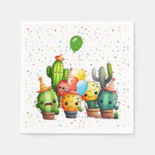 Serviette En Papier Cactus Birthday Party Group