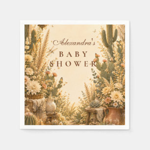 Serviette En Papier Cactus Bohème Baby Shower Fantaisiste