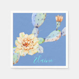Serviette En Papier Cactus fleurissant fleur de désert aquarelle