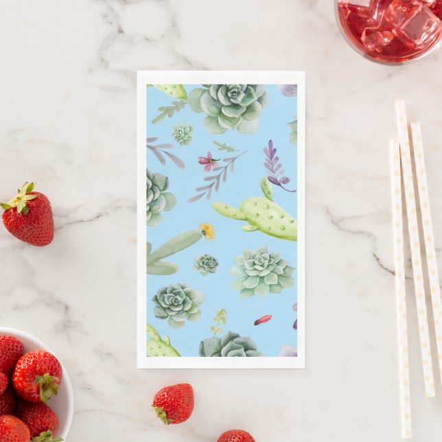 Serviette En Papier Cactus Motif 10 (En situation)