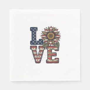 Serviette En Papier Cactus patriotique gravure vintage design de t-shi