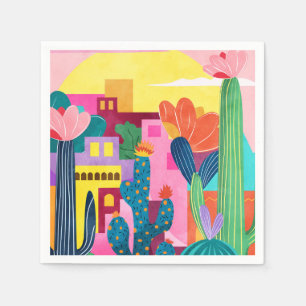 Serviette En Papier Cactus Town