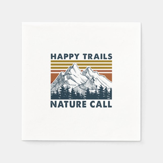 Serviette En Papier Cadeau Camper | Happy Trails Nature Call Anniversa (Devant)