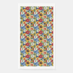 Serviette En Papier Cadeau d'anniversaire Composition florale vibran