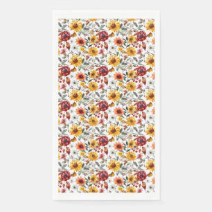 Serviette En Papier Cadeau d'anniversaire Floral Vibrant En Aquarell