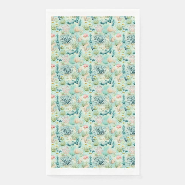 Serviette En Papier Cadeau d'anniversaire | L'eau de mer guérit tout (Devant)