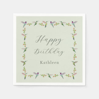 Serviette En Papier Cadeau d'anniversaire personnalisé pour les colibr