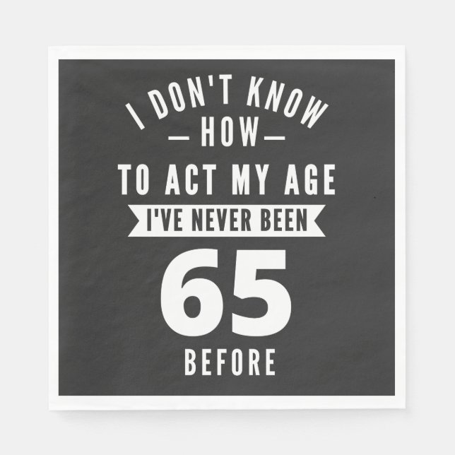 Serviette En Papier Cadeau de 65 ans | 65e anniversaire Idées cadeaux (Devant)