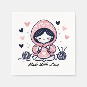 Serviette En Papier Cadeau de la fête des mères Fabriqué avec amour