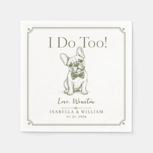 Serviette En Papier Cadeau de mariage personnalisé Bouledogue français