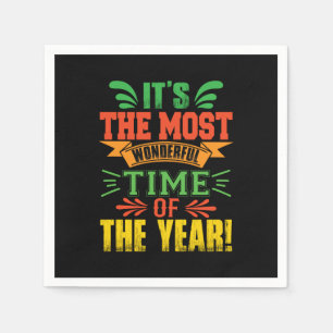 Serviette En Papier Cadeau De Noël C'Est Le Moment Le Plus Merveilleux