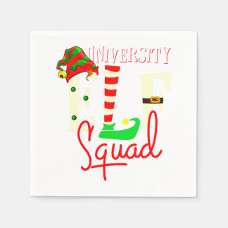 Serviette En Papier Cadeau de Noël de l'équipe d'elfes de l'université