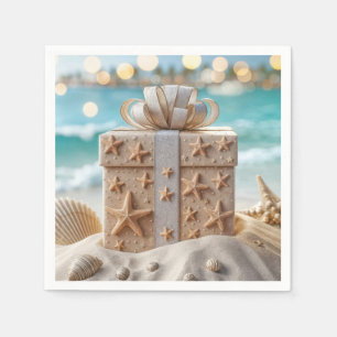 Serviette En Papier Cadeau de plage de Noël avec poisson-Starfish